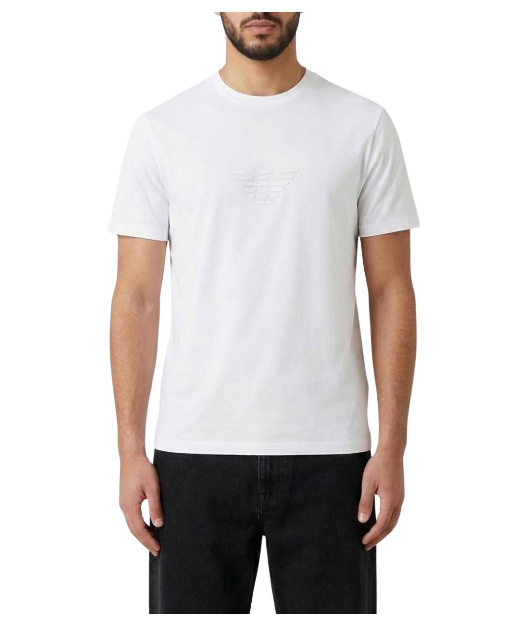 EMPORIO ARMANI Белая хлопковая футболка, фото 1