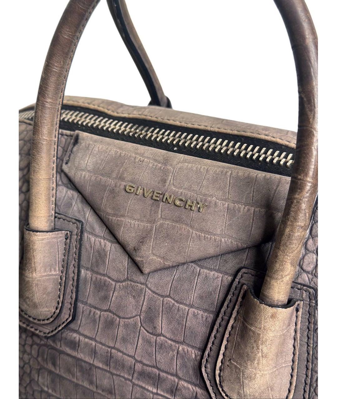 GIVENCHY Антрацитовая кожаная сумка через плечо, фото 2