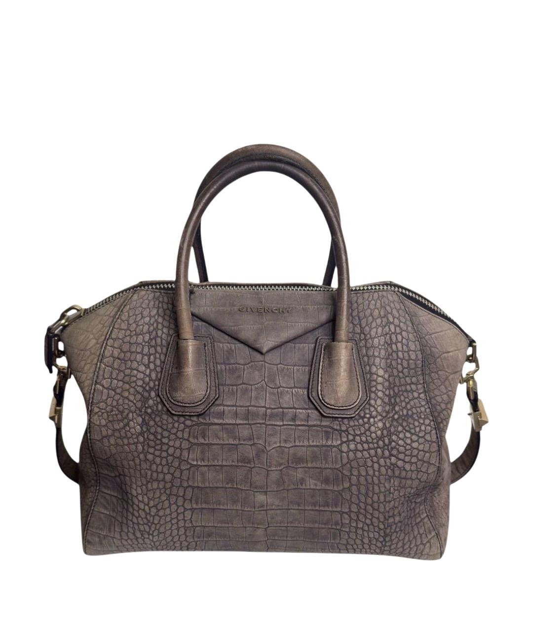 GIVENCHY Антрацитовая кожаная сумка через плечо, фото 1