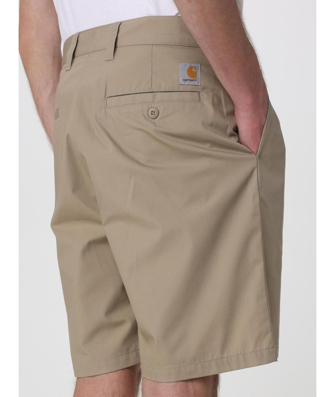 CARHARTT WIP Бежевые полиэстеровые шорты, фото 4