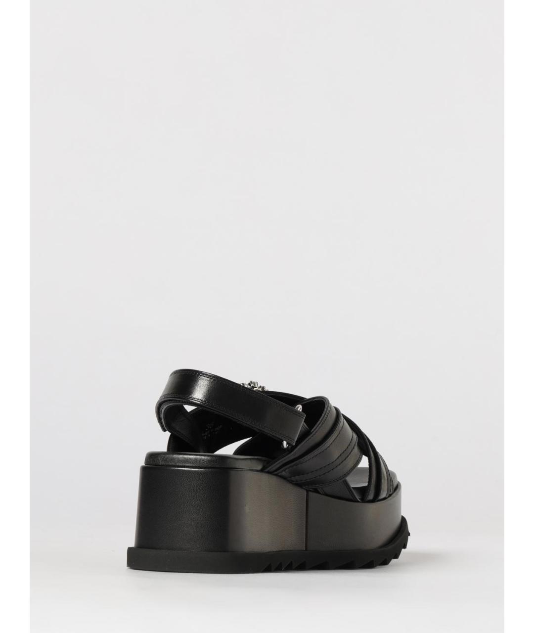 ROGER VIVIER Черные кожаные босоножки, фото 3