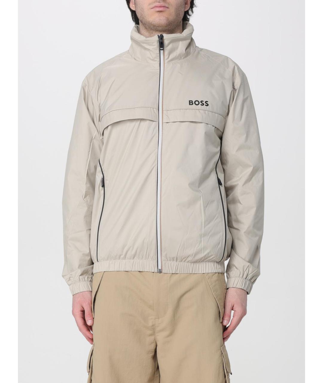 HUGO BOSS Бежевая полиэстеровая куртка, фото 5