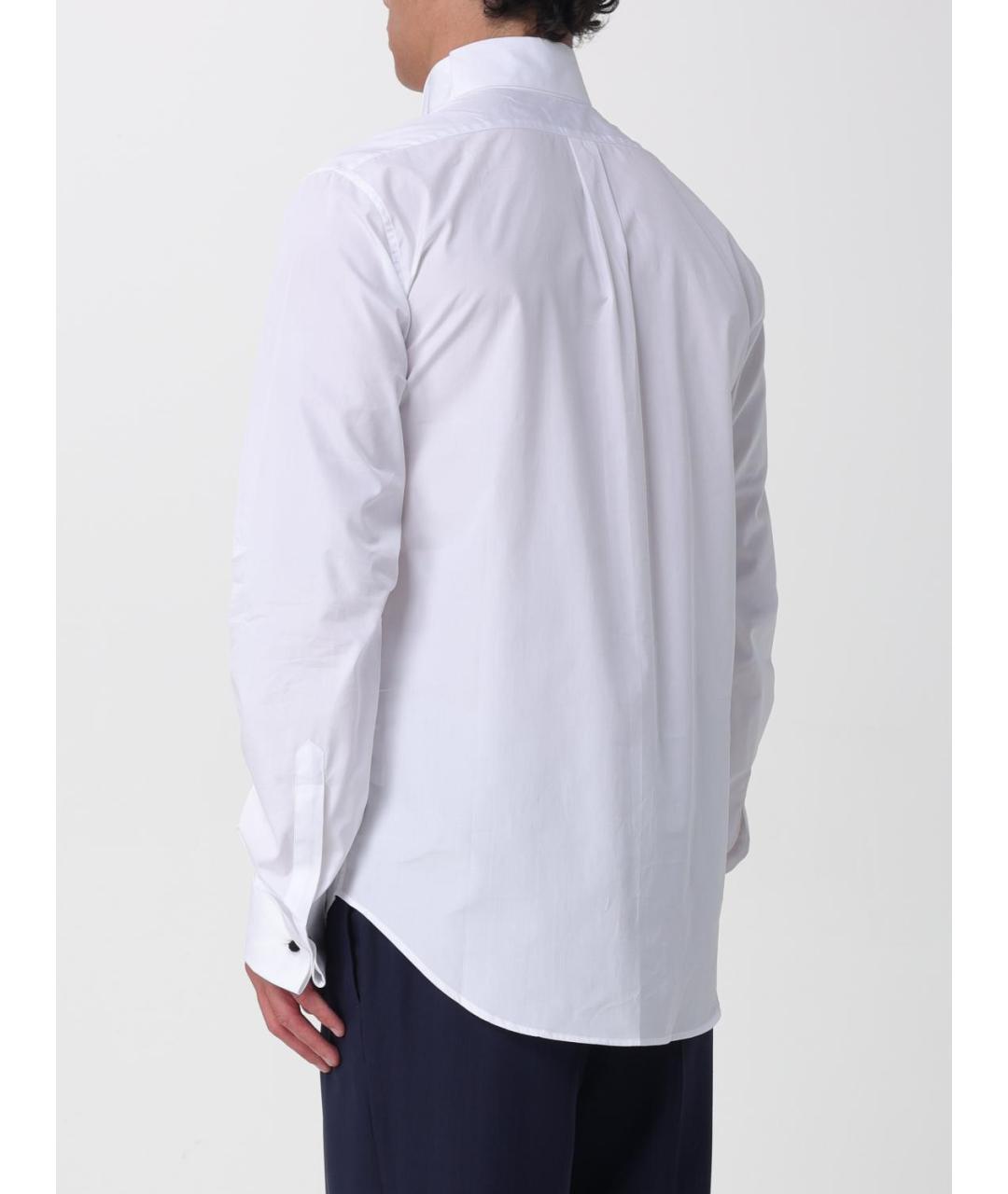 EMPORIO ARMANI Белая хлопковая классическая рубашка, фото 3