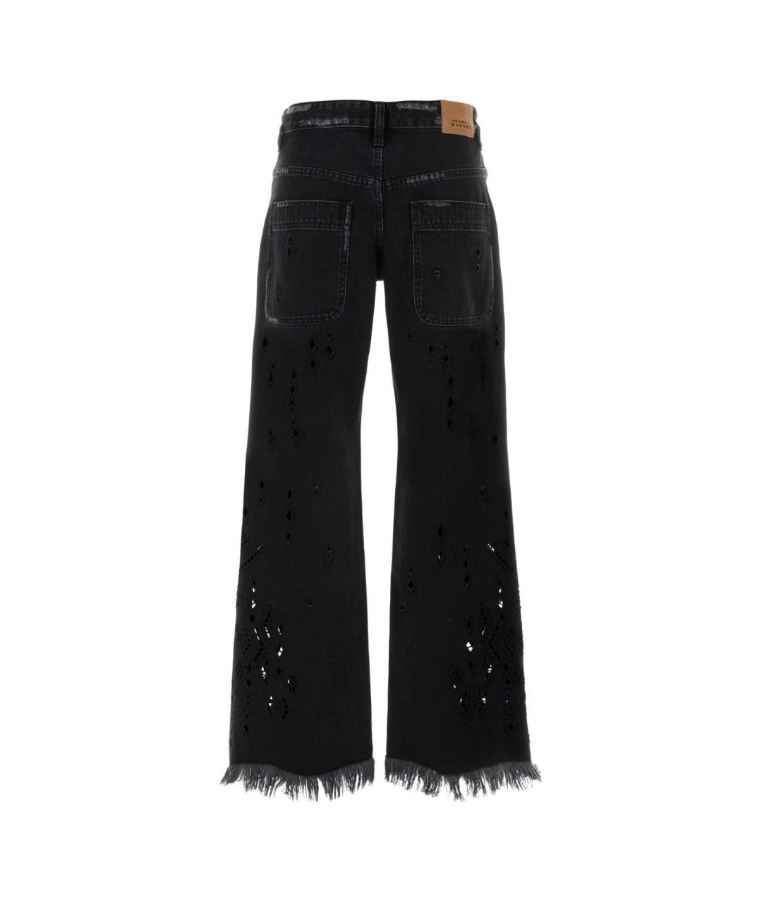 ISABEL MARANT Черные хлопковые прямые брюки, фото 2