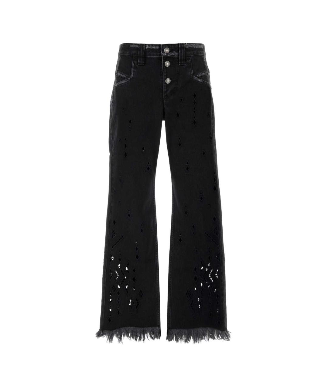 ISABEL MARANT Черные хлопковые прямые брюки, фото 1