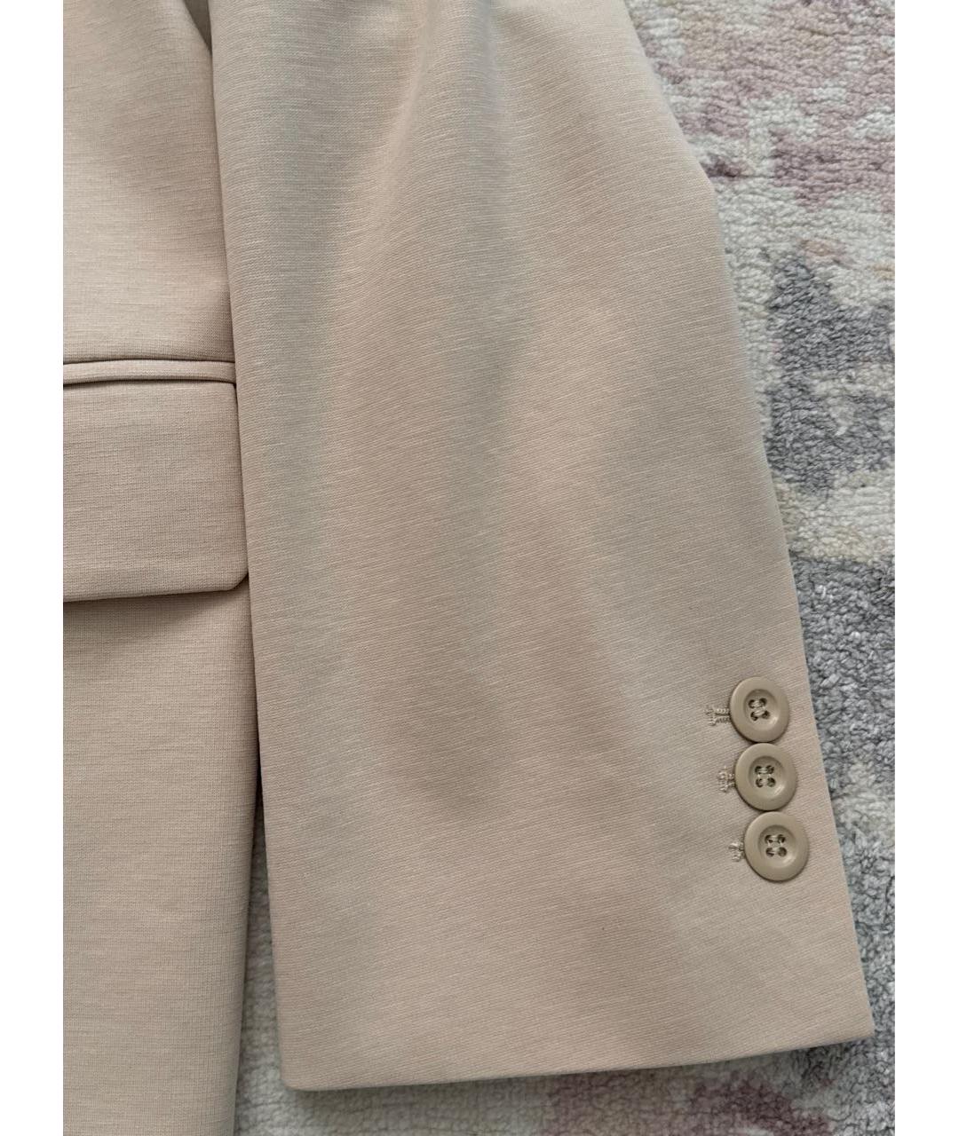WEEKEND MAX MARA Бежевый хлопко-эластановый жакет/пиджак, фото 4