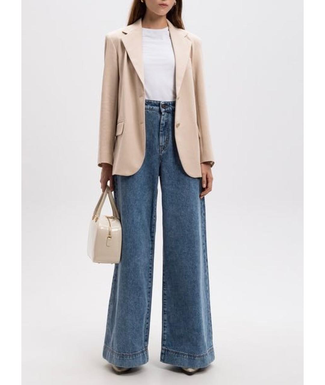 WEEKEND MAX MARA Бежевый хлопко-эластановый жакет/пиджак, фото 7