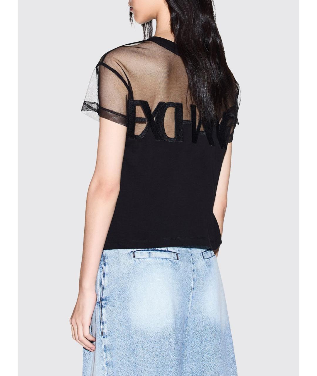 ARMANI EXCHANGE Черная хлопковая футболка, фото 3