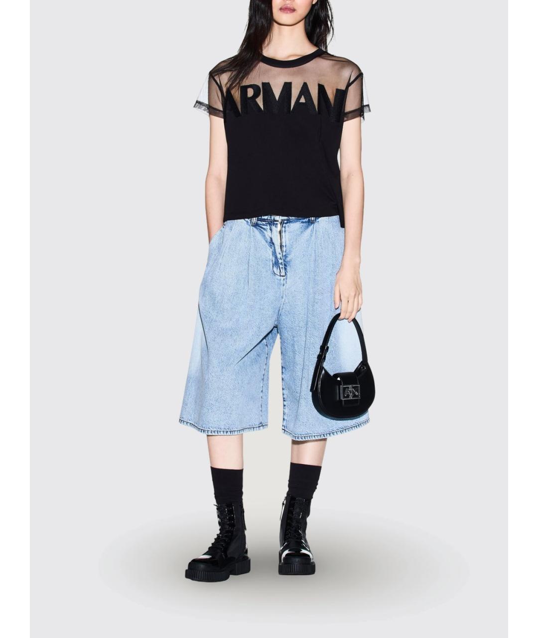 ARMANI EXCHANGE Черная хлопковая футболка, фото 2
