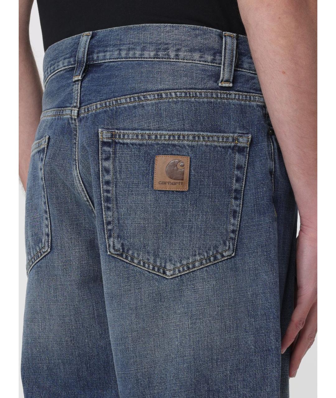 CARHARTT WIP Синие хлопковые прямые джинсы, фото 3