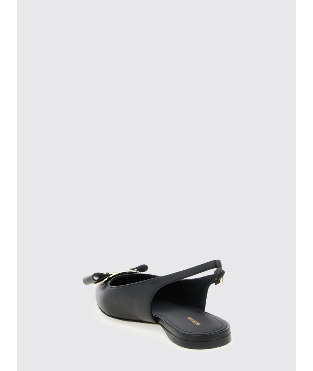 FERRAGAMO Черные кожаные босоножки, фото 3