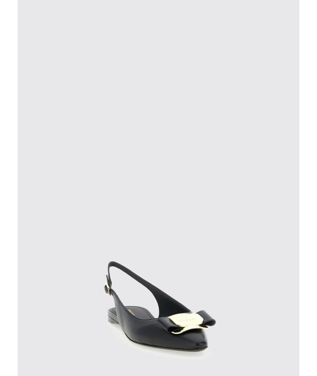 FERRAGAMO Черные кожаные босоножки, фото 2
