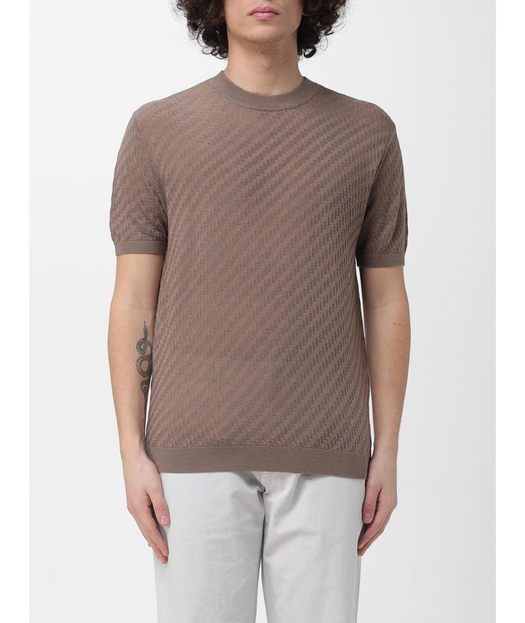 EMPORIO ARMANI Коричневая футболка, фото 4