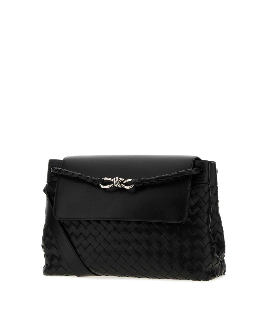 BOTTEGA VENETA Черная кожаная сумка на плечо, фото 2