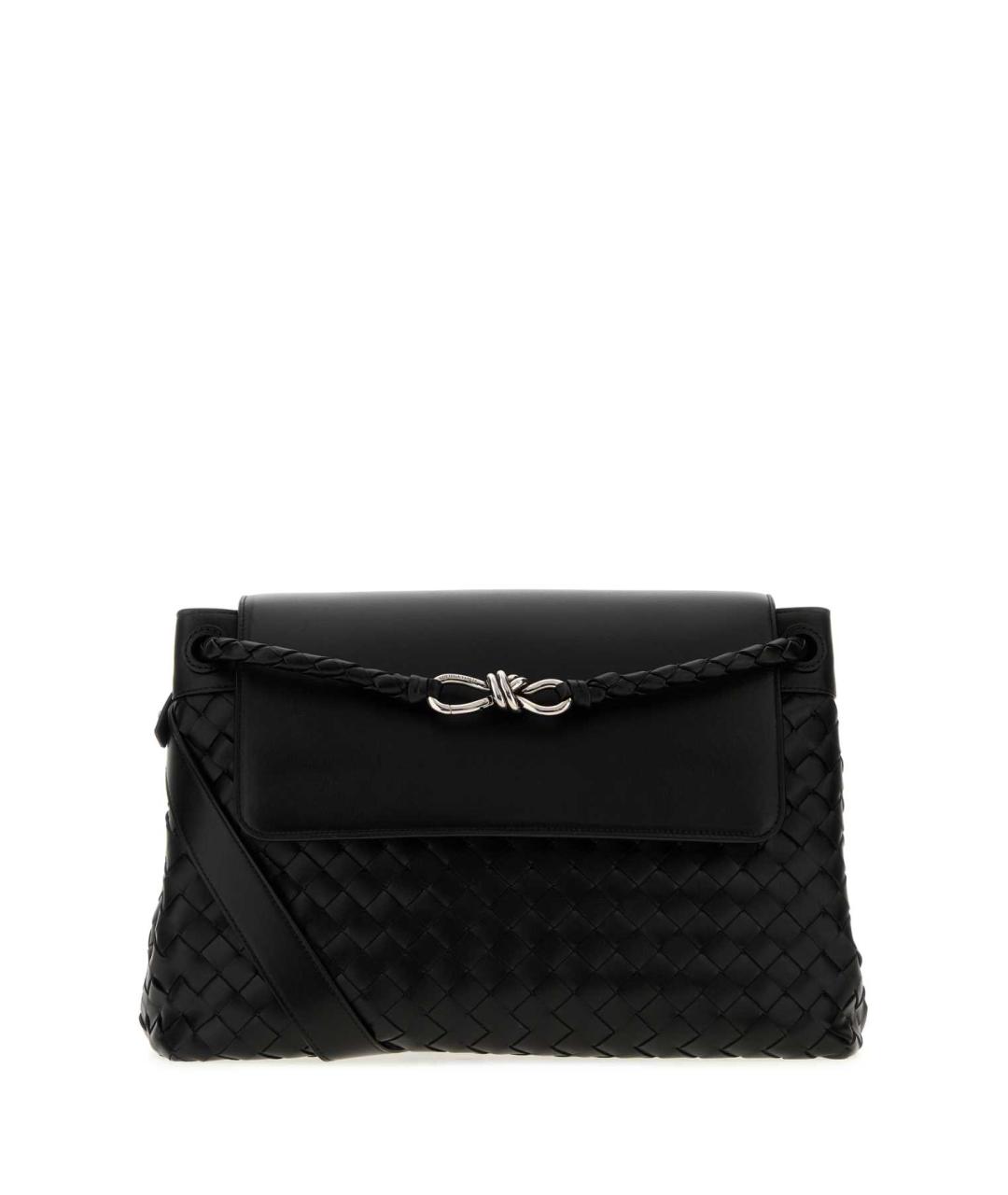 BOTTEGA VENETA Черная кожаная сумка на плечо, фото 1