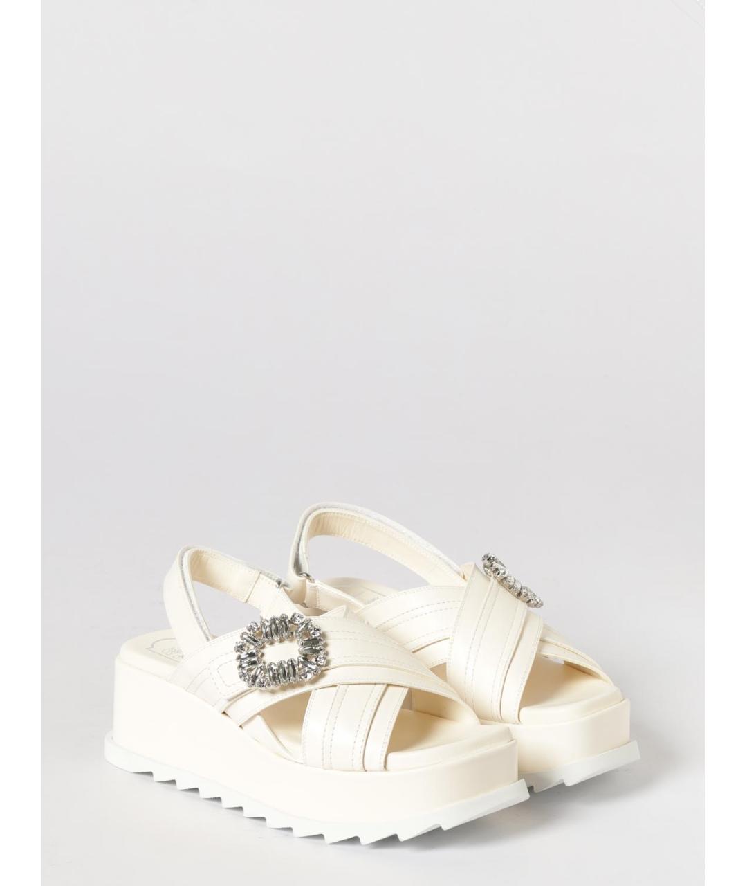 ROGER VIVIER Белые кожаные босоножки, фото 2