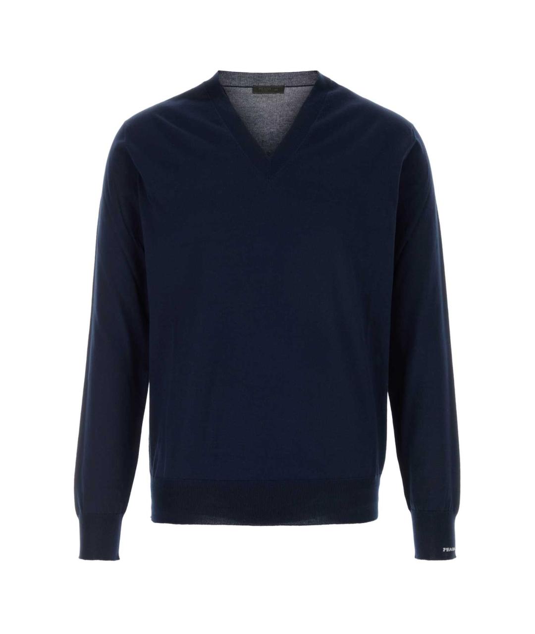 PRADA Синий хлопковый джемпер / свитер, фото 1
