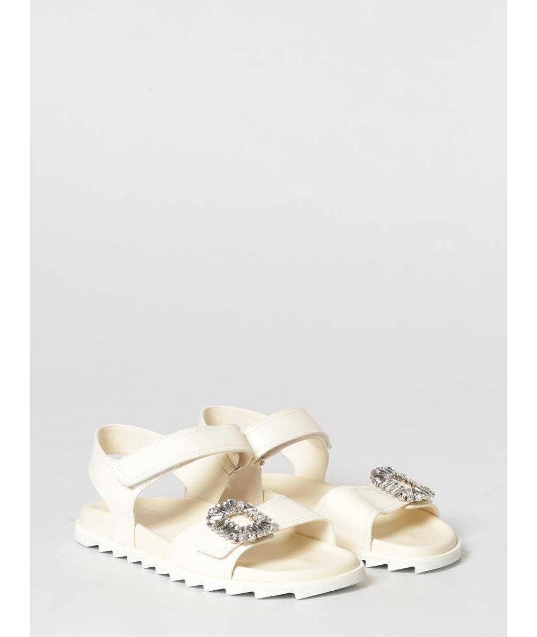 ROGER VIVIER Белые кожаные босоножки, фото 2