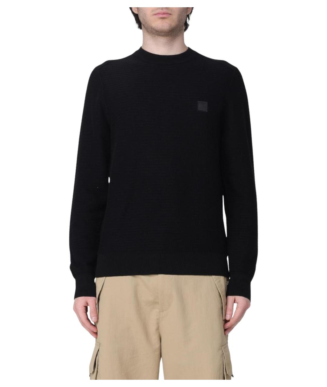 HUGO BOSS Черный хлопковый джемпер / свитер, фото 1