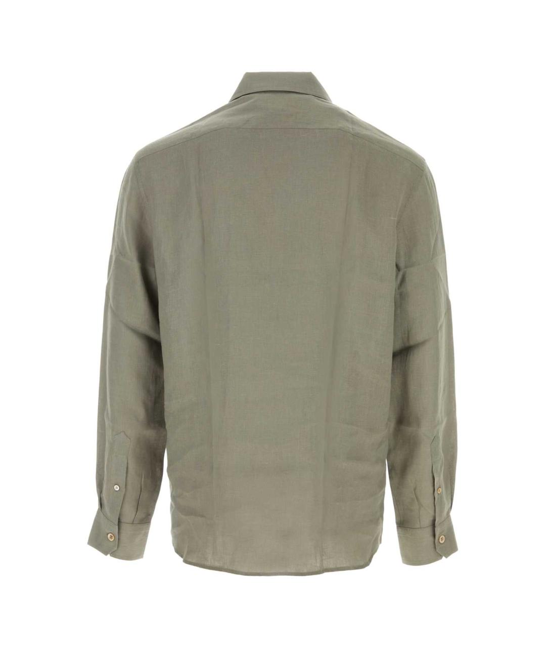 BRUNELLO CUCINELLI Серая льняная кэжуал рубашка, фото 2