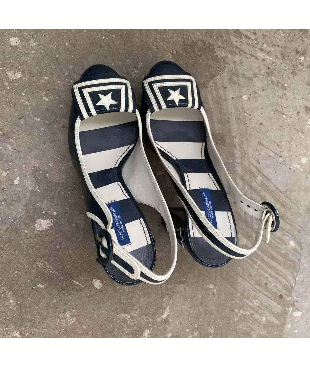 DOLCE&GABBANA Синие туфли из лакированной кожи, фото 3