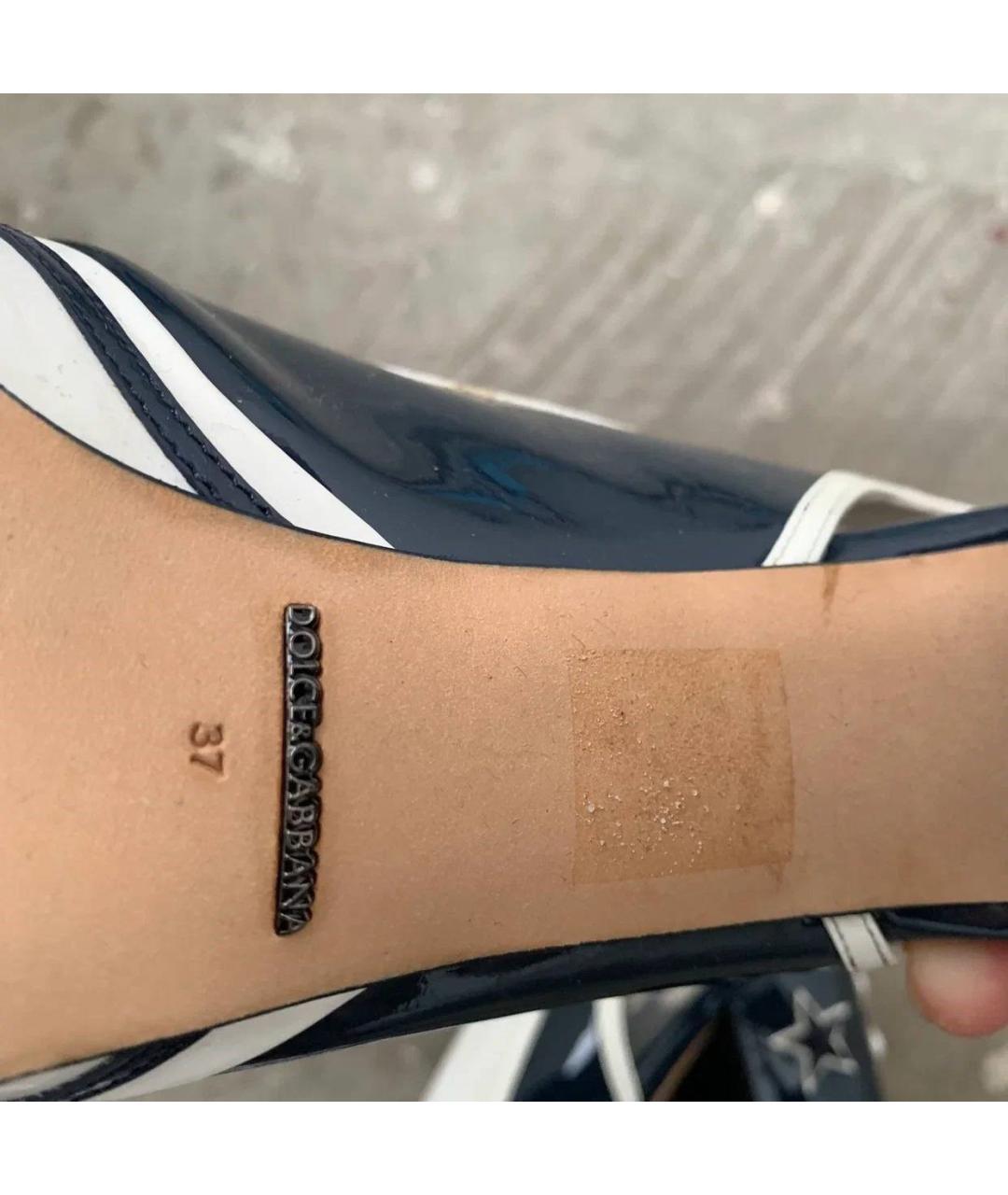 DOLCE&GABBANA Синие туфли из лакированной кожи, фото 6