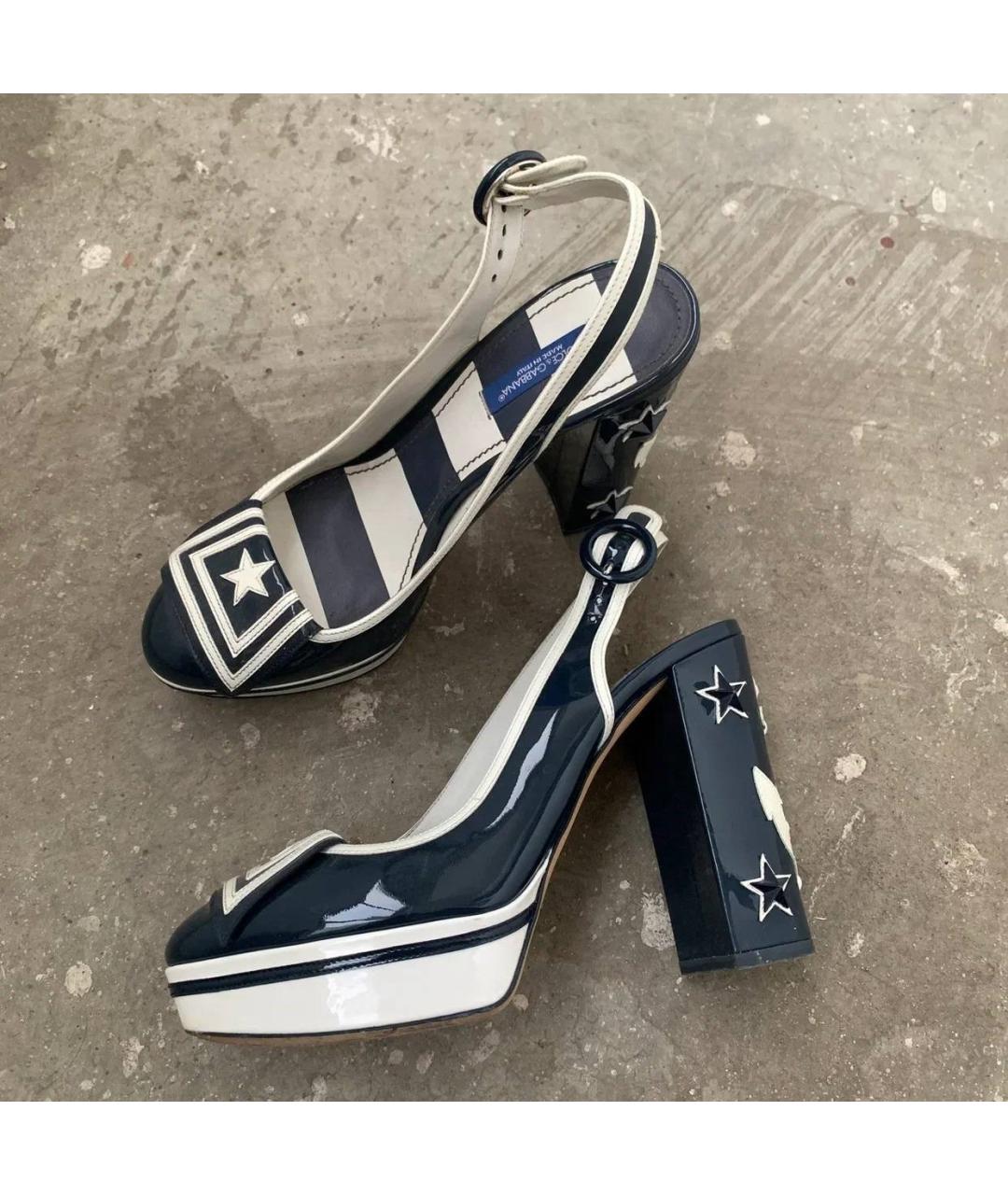 DOLCE&GABBANA Синие туфли из лакированной кожи, фото 2