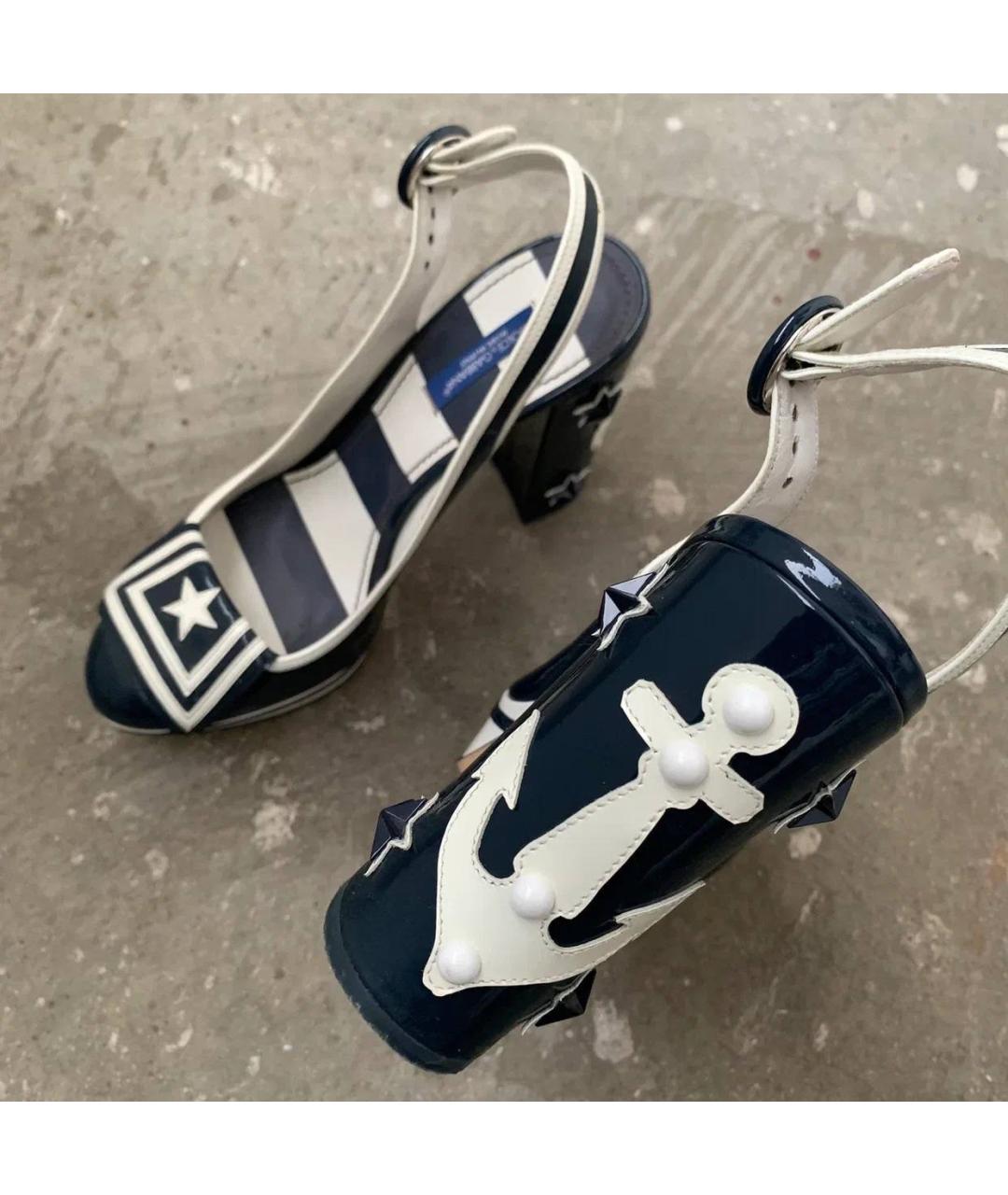 DOLCE&GABBANA Синие туфли из лакированной кожи, фото 4