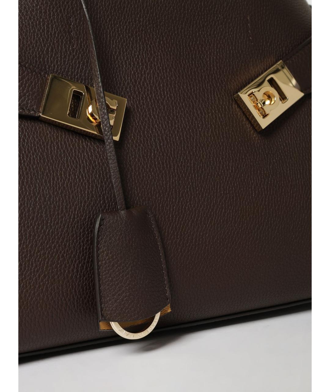 FERRAGAMO Коричневая кожаная сумка тоут, фото 4
