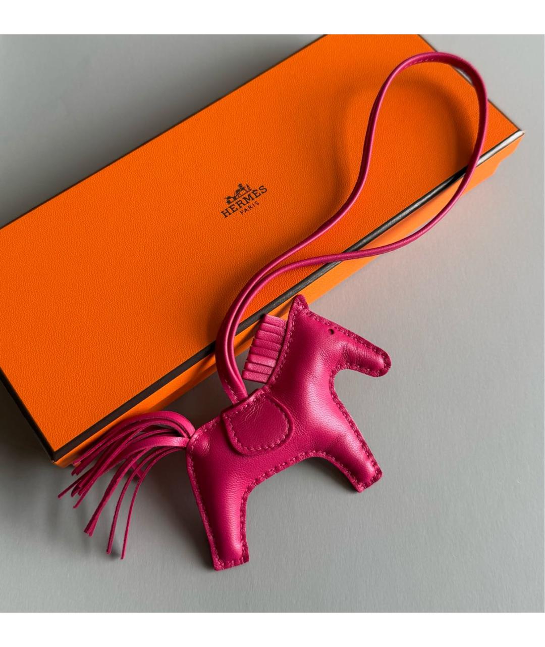 HERMES Фуксия брелок, фото 3
