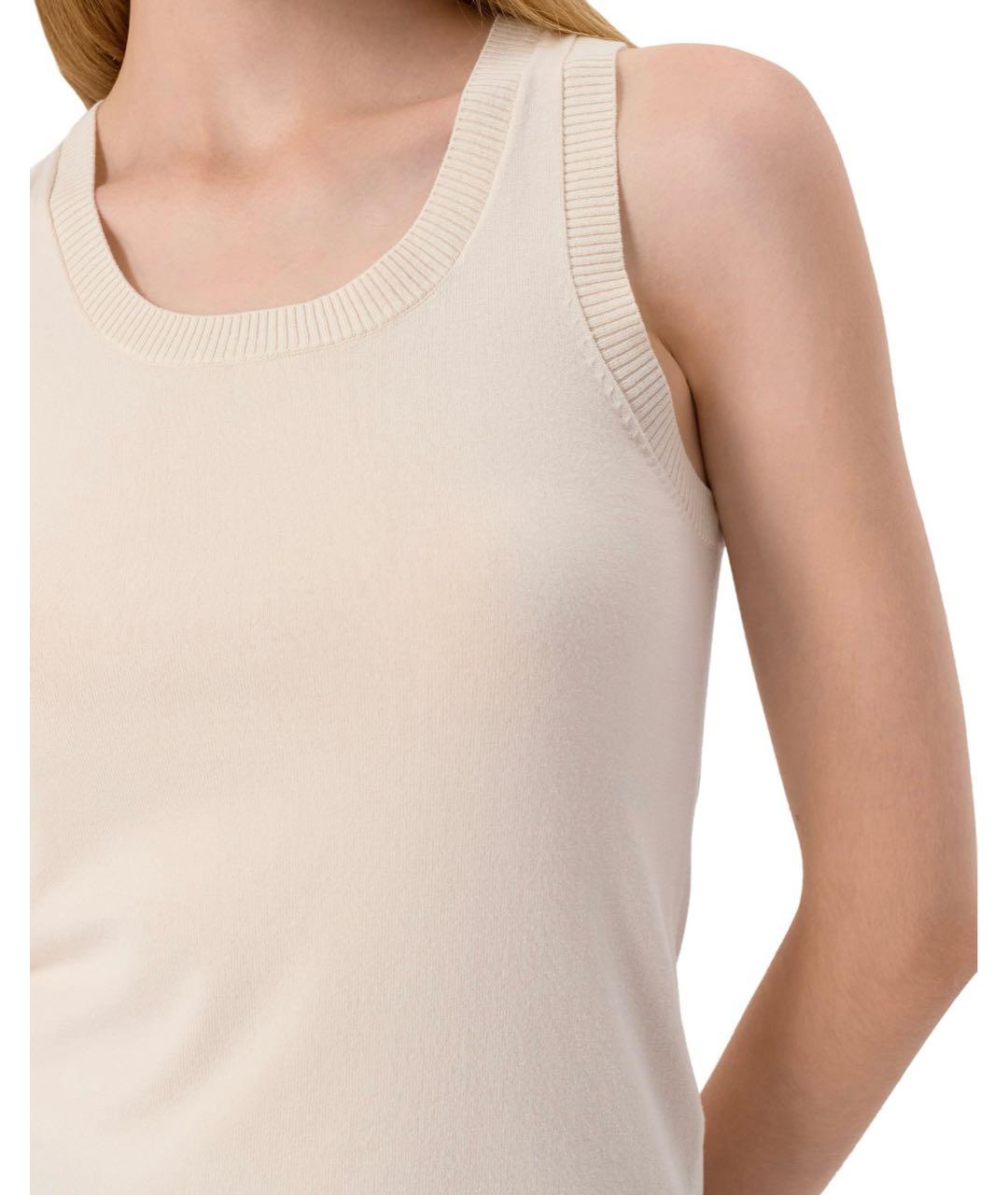 WEEKEND MAX MARA Бежевая вискозная майка, фото 3