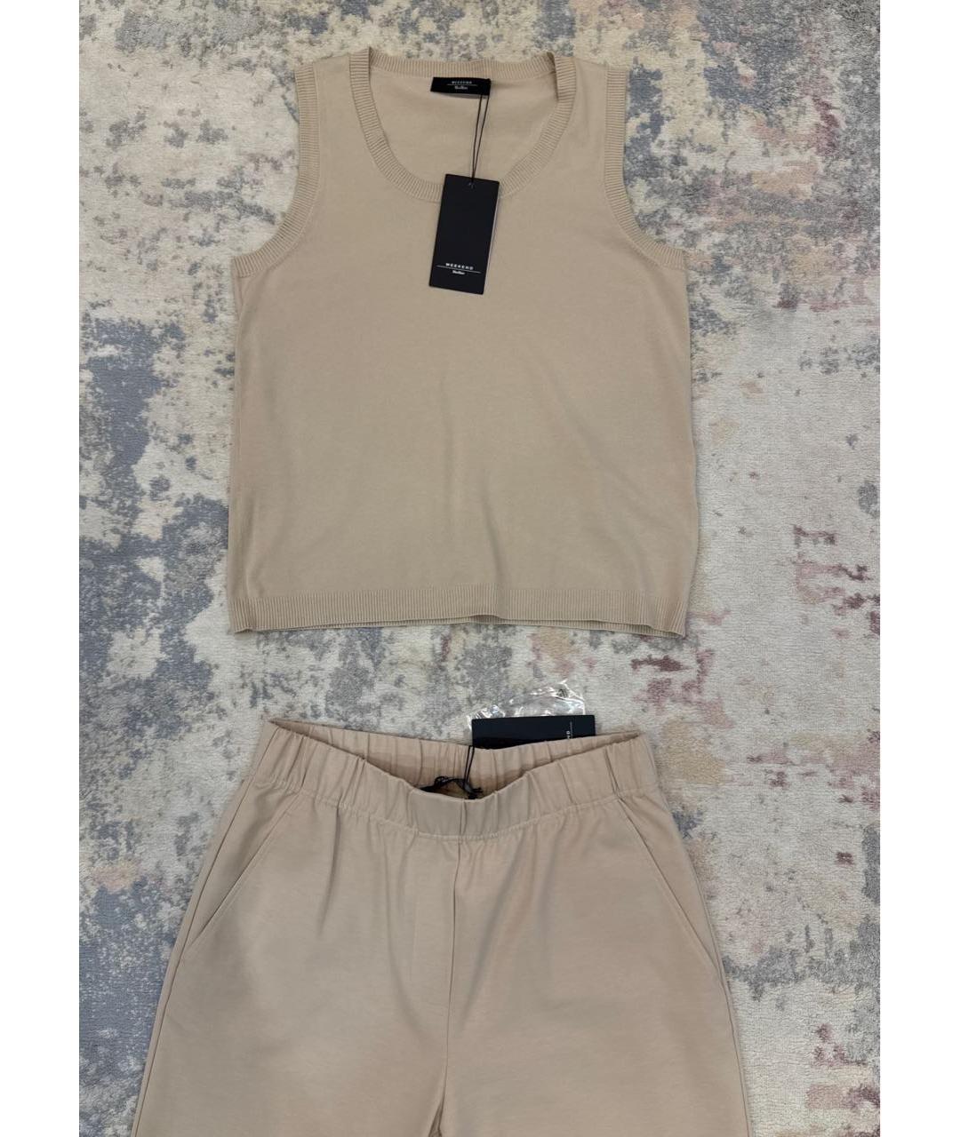 WEEKEND MAX MARA Бежевая вискозная майка, фото 8