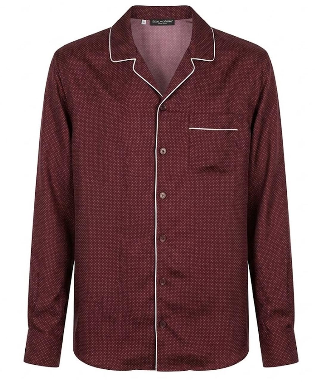 DOLCE&GABBANA Бордовая шелковая кэжуал рубашка, фото 1