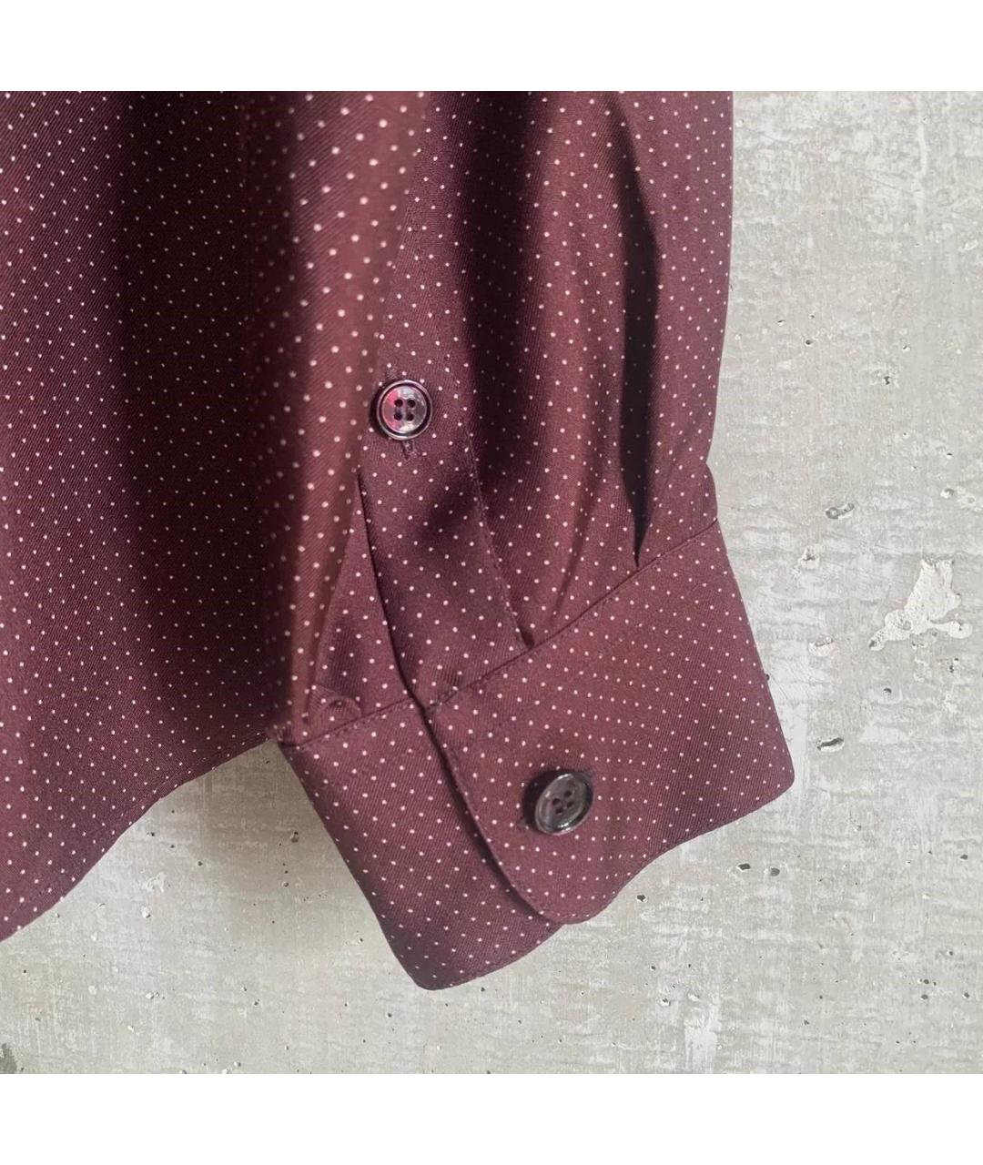 DOLCE&GABBANA Бордовая шелковая кэжуал рубашка, фото 9