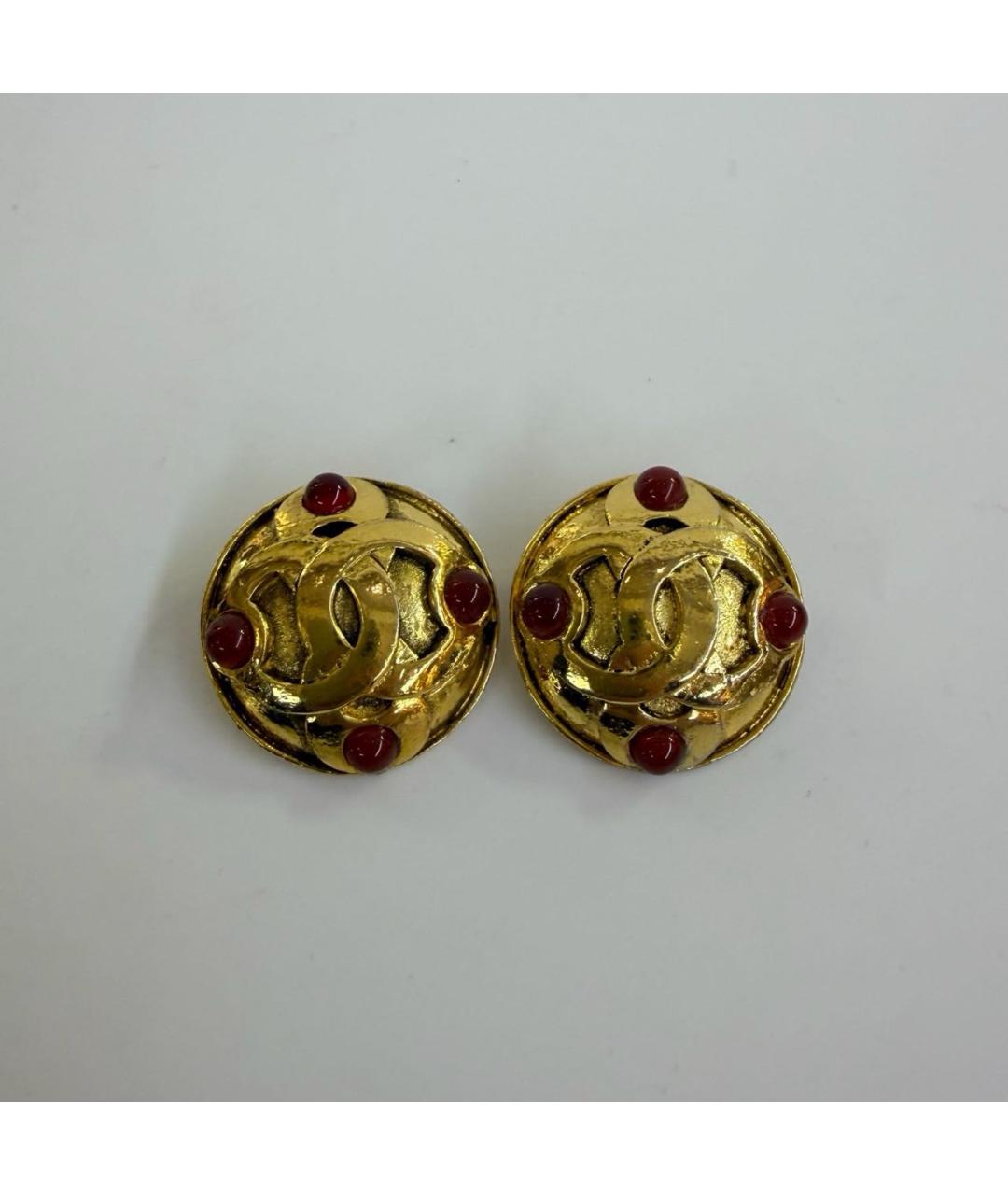 CHANEL Золотые металлические серьги, фото 2