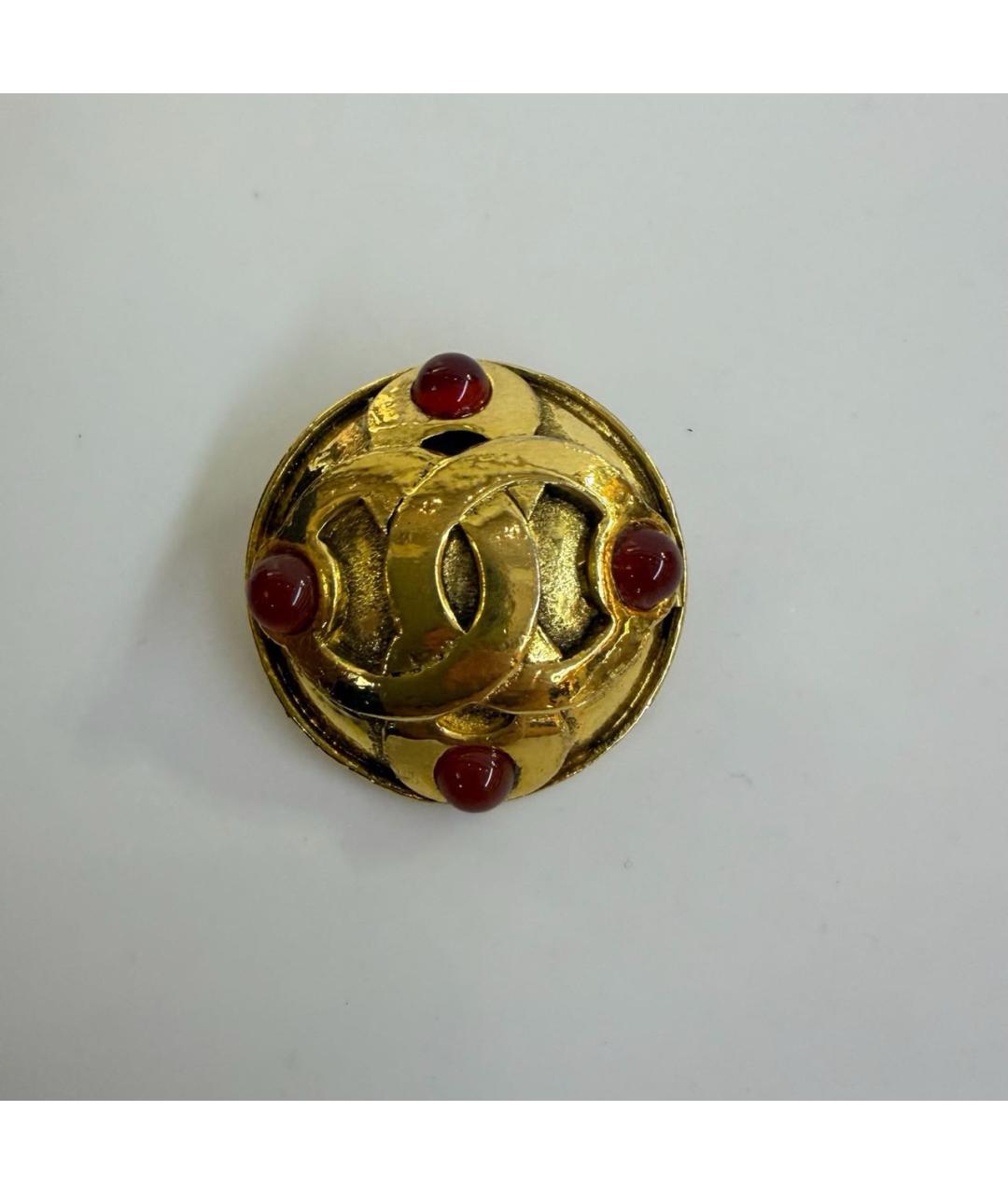 CHANEL Золотые металлические серьги, фото 3