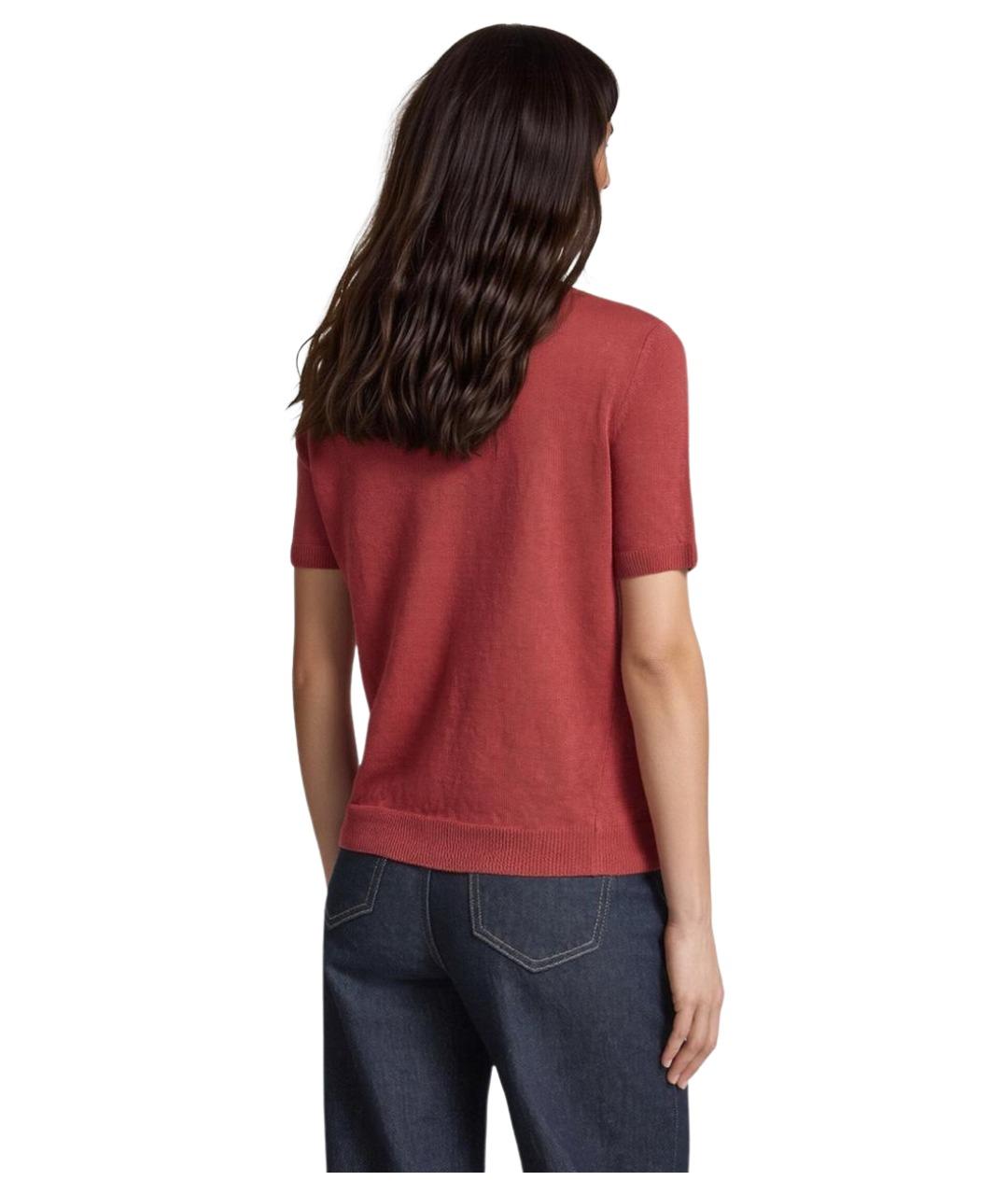 WEEKEND MAX MARA Бордовая льняная футболка, фото 4