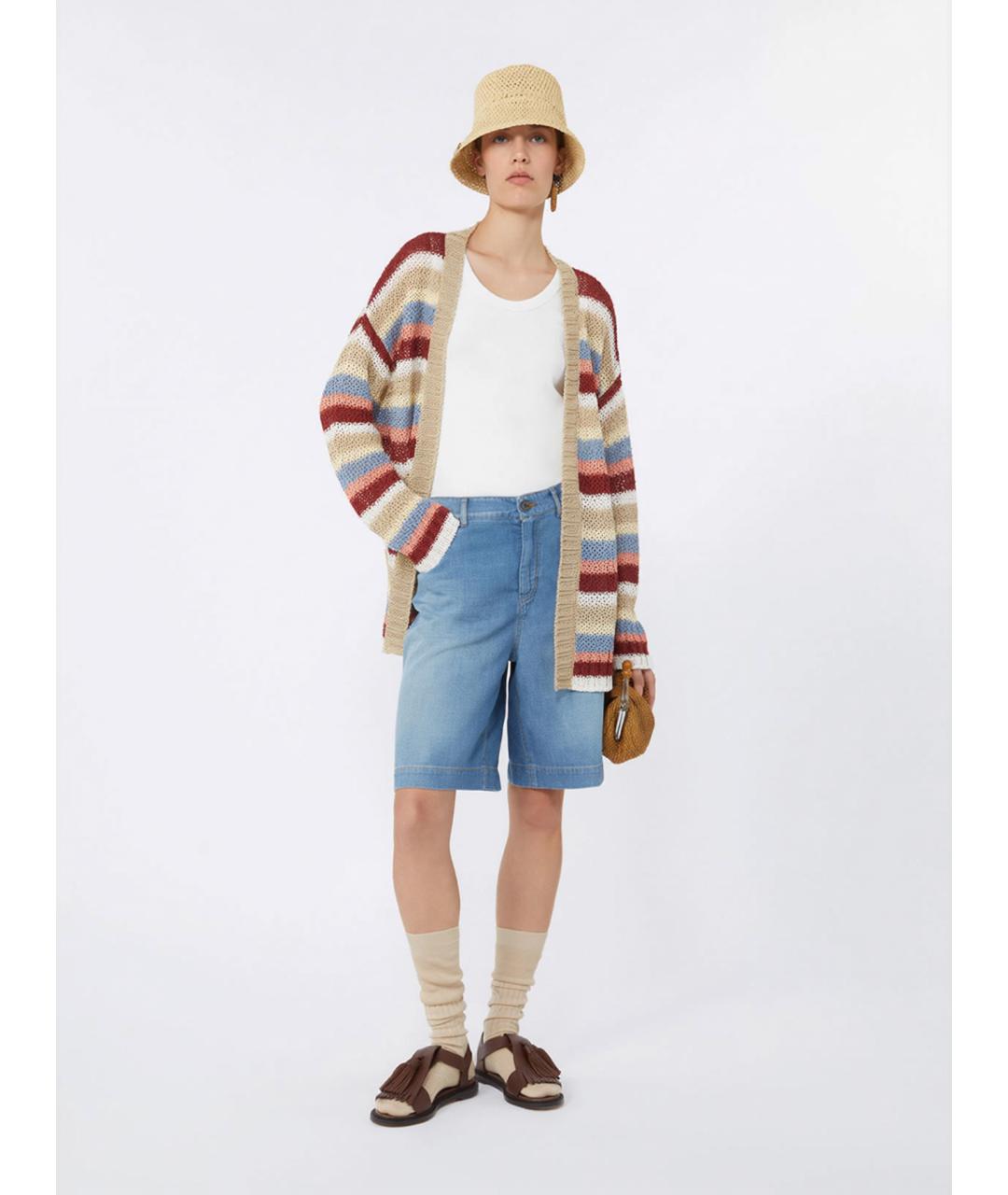 WEEKEND MAX MARA Синие хлопковые шорты, фото 2