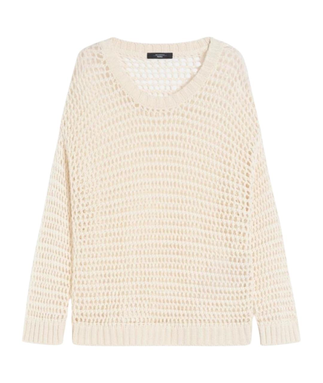 WEEKEND MAX MARA Бежевый льняной джемпер / свитер, фото 1