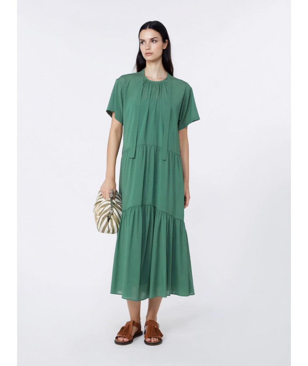 WEEKEND MAX MARA Зеленые ацетатное повседневное платье, фото 2