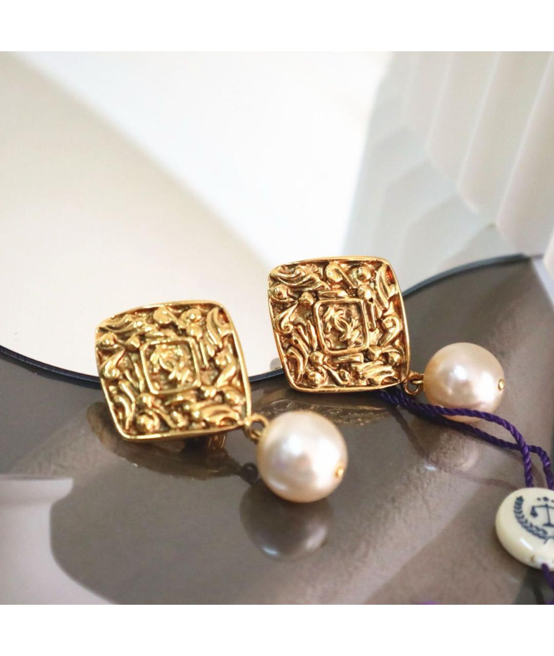 CHANEL Золотые серьги, фото 2