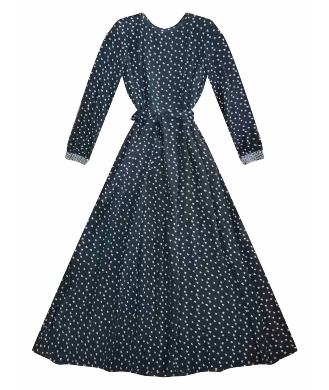 WEEKEND MAX MARA Темно-синее шелковое повседневное платье, фото 1