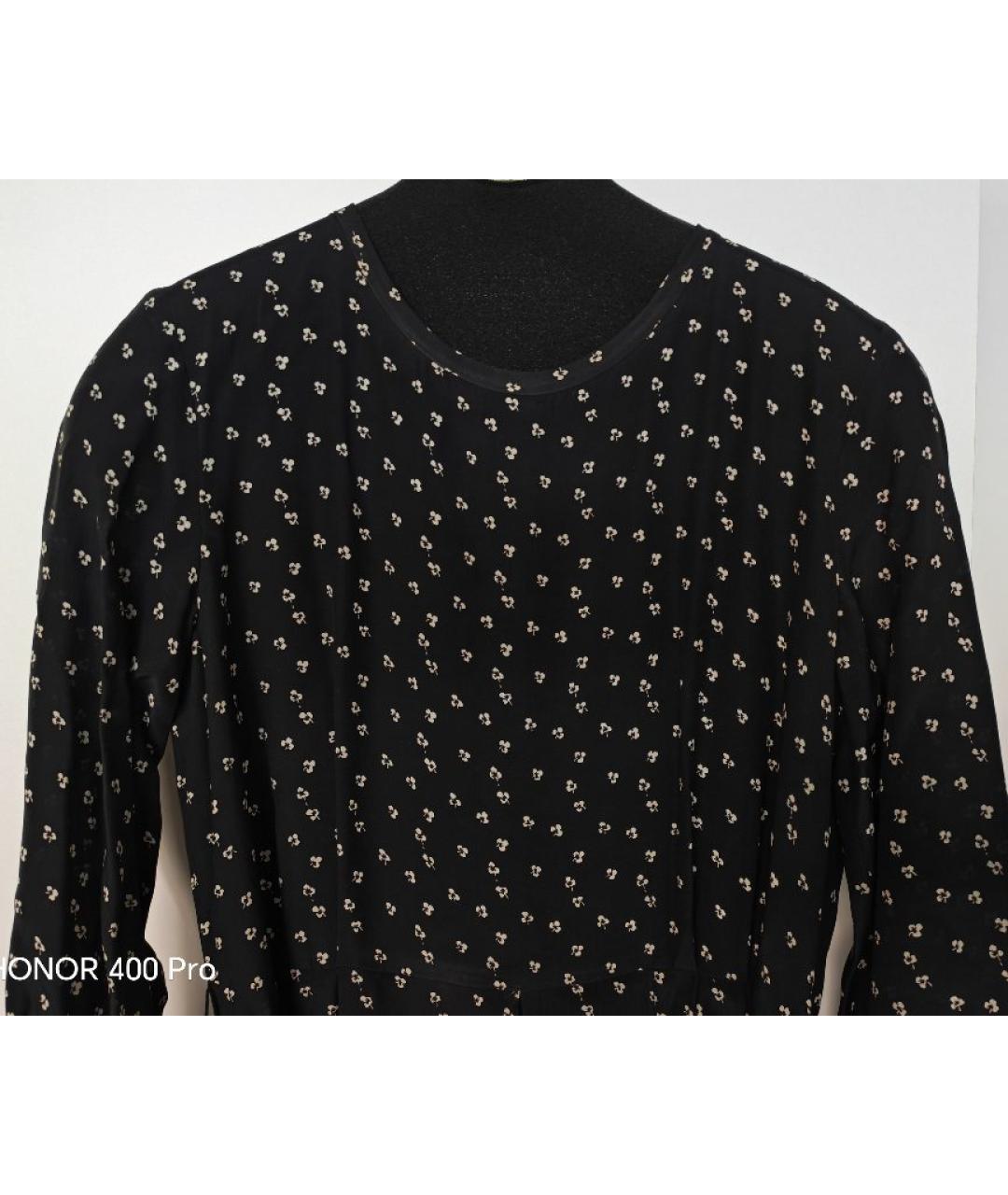 WEEKEND MAX MARA Темно-синее шелковое повседневное платье, фото 4