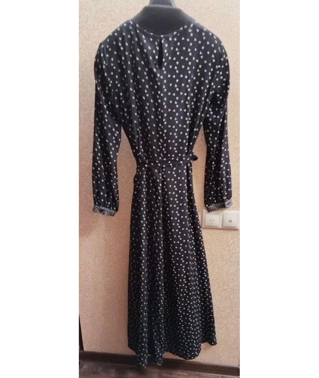 WEEKEND MAX MARA Темно-синее шелковое повседневное платье, фото 2