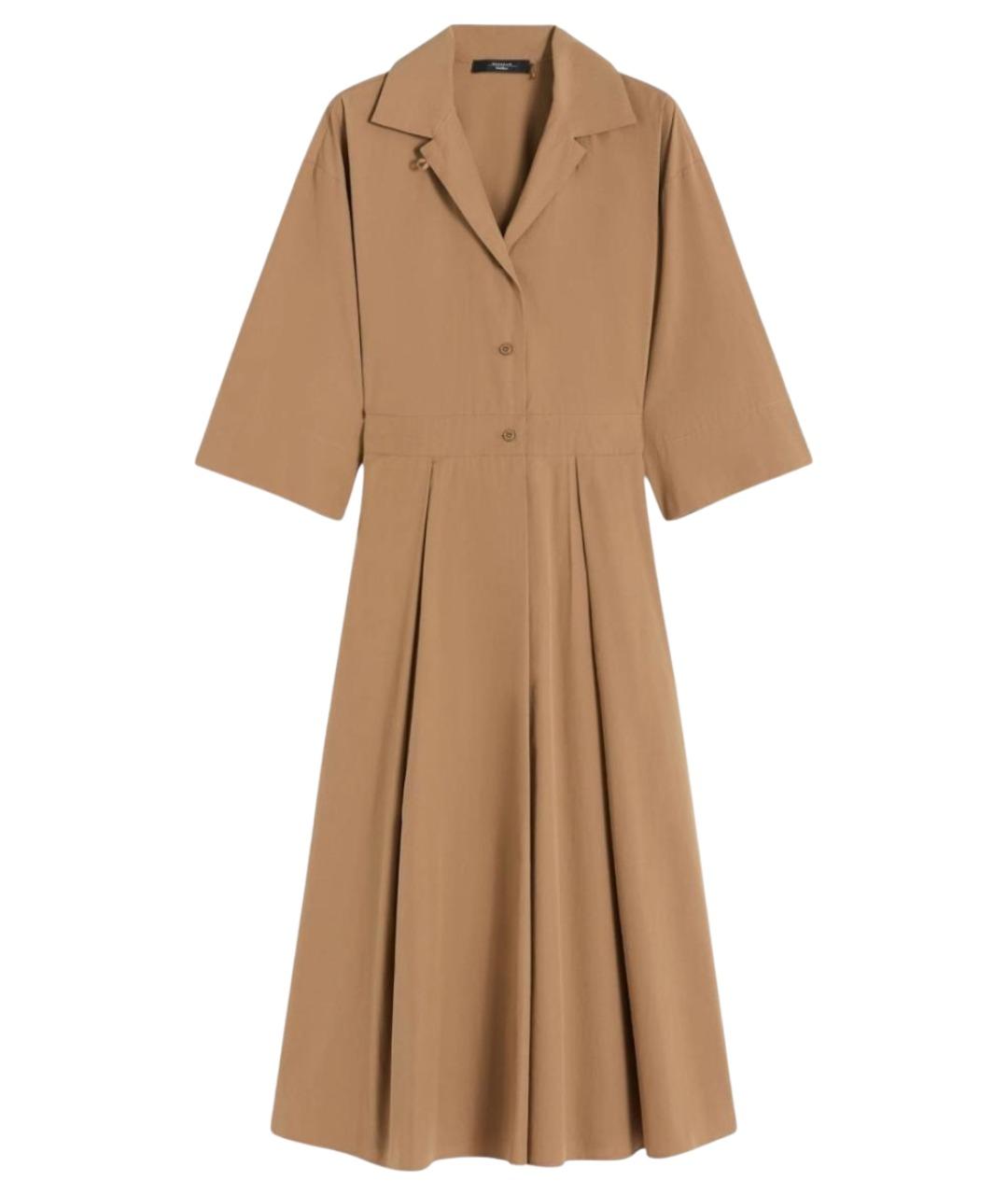 WEEKEND MAX MARA Коричневое хлопковое повседневное платье, фото 1