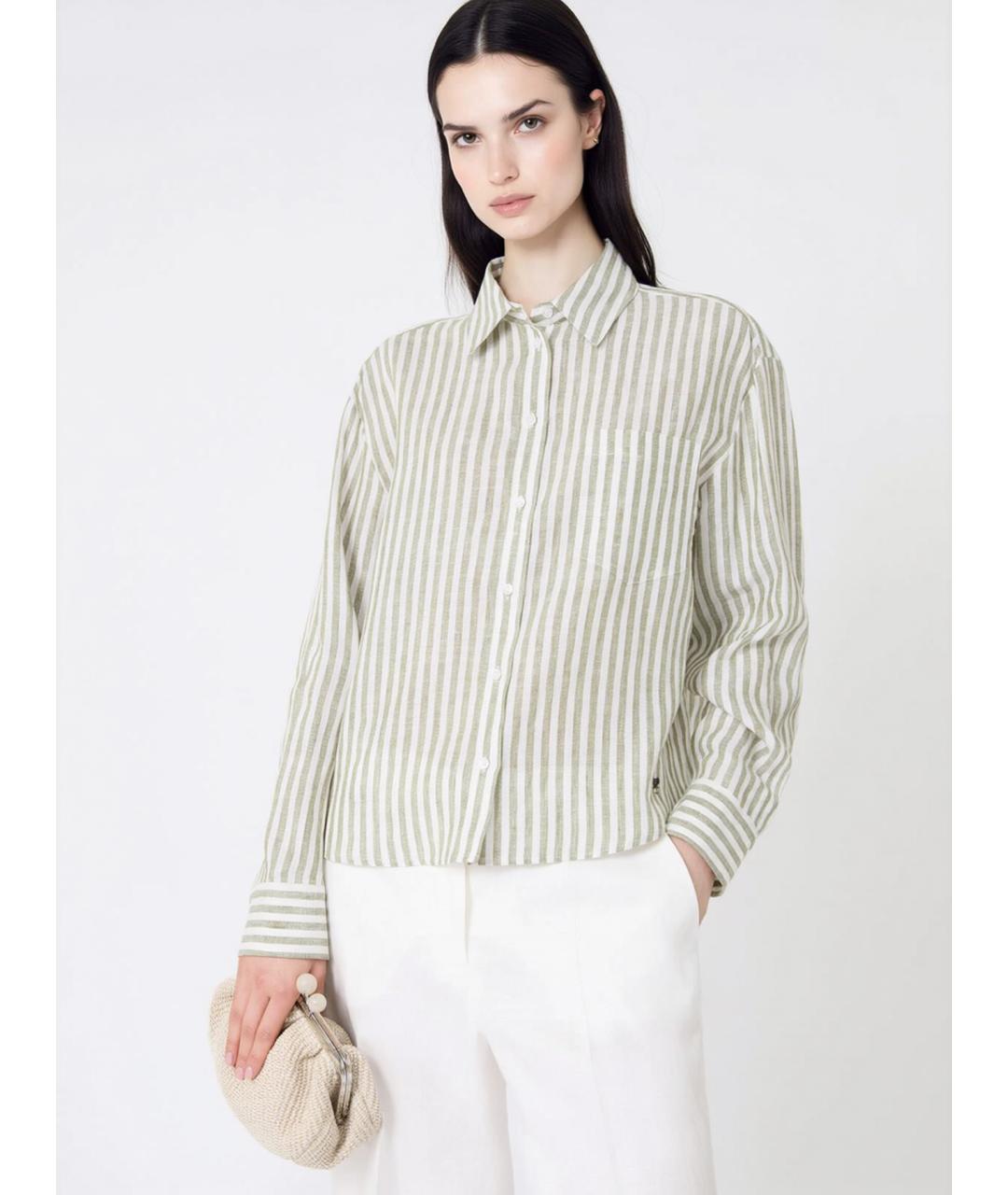WEEKEND MAX MARA Мульти льняная рубашка, фото 5