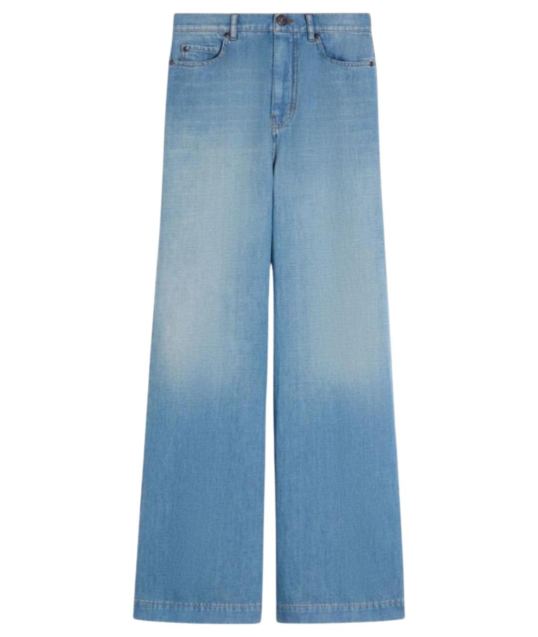 WEEKEND MAX MARA Голубые хлопковые прямые джинсы, фото 1
