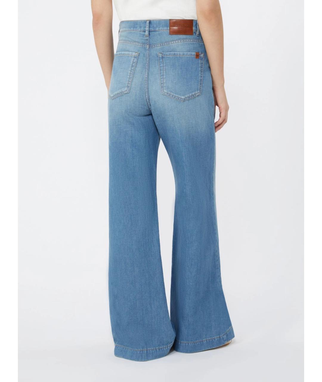 WEEKEND MAX MARA Голубые хлопковые прямые джинсы, фото 4