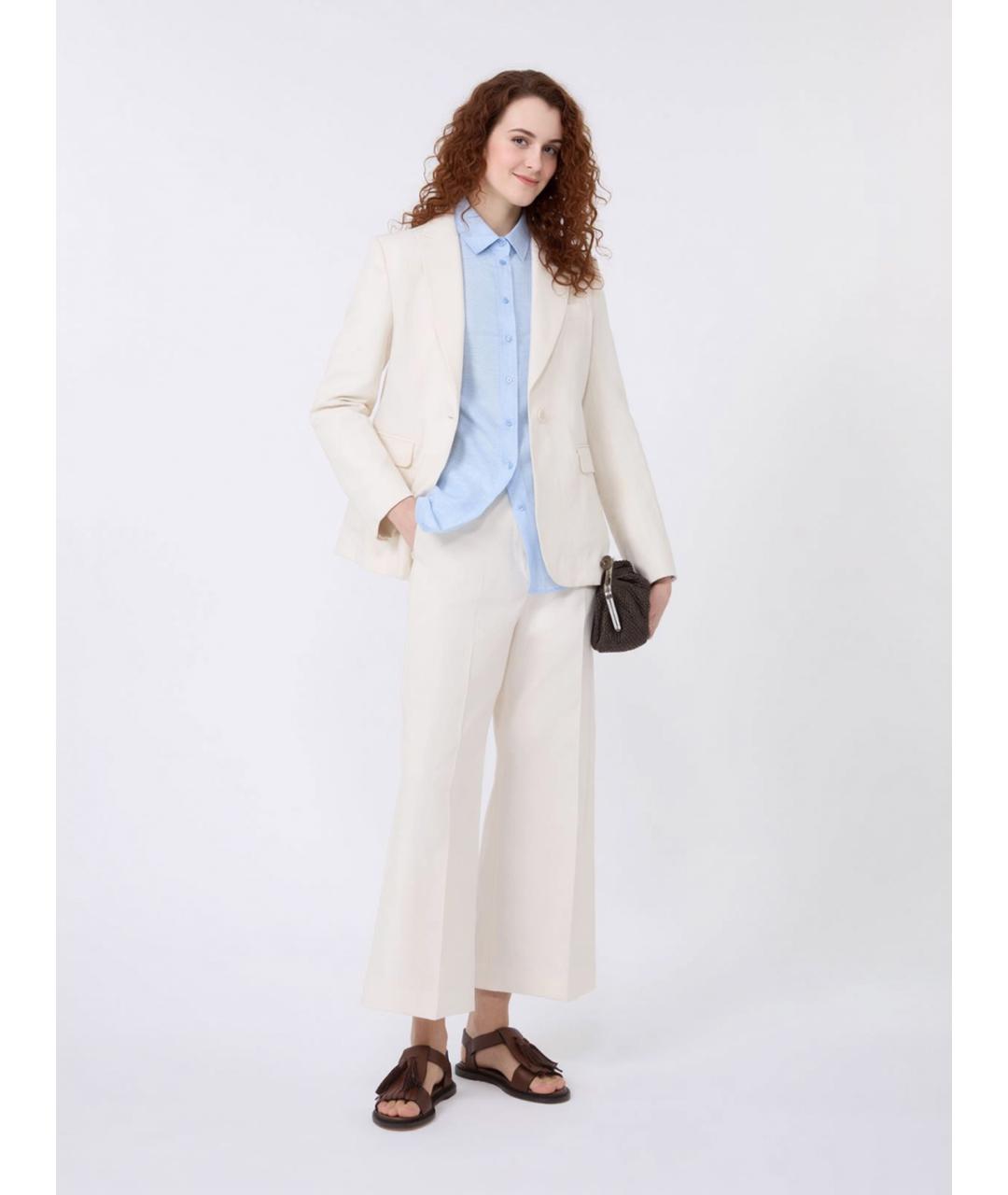 WEEKEND MAX MARA Голубая льняная рубашка, фото 2