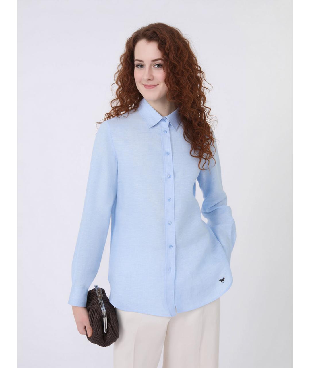 WEEKEND MAX MARA Голубая льняная рубашка, фото 4